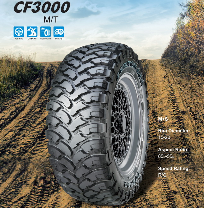 Comforser Snow Tire Mud Terrain Tire M/T Tire a/T Tire M+S Tire (40X15.50R24LT, 37X13.50R24LT)