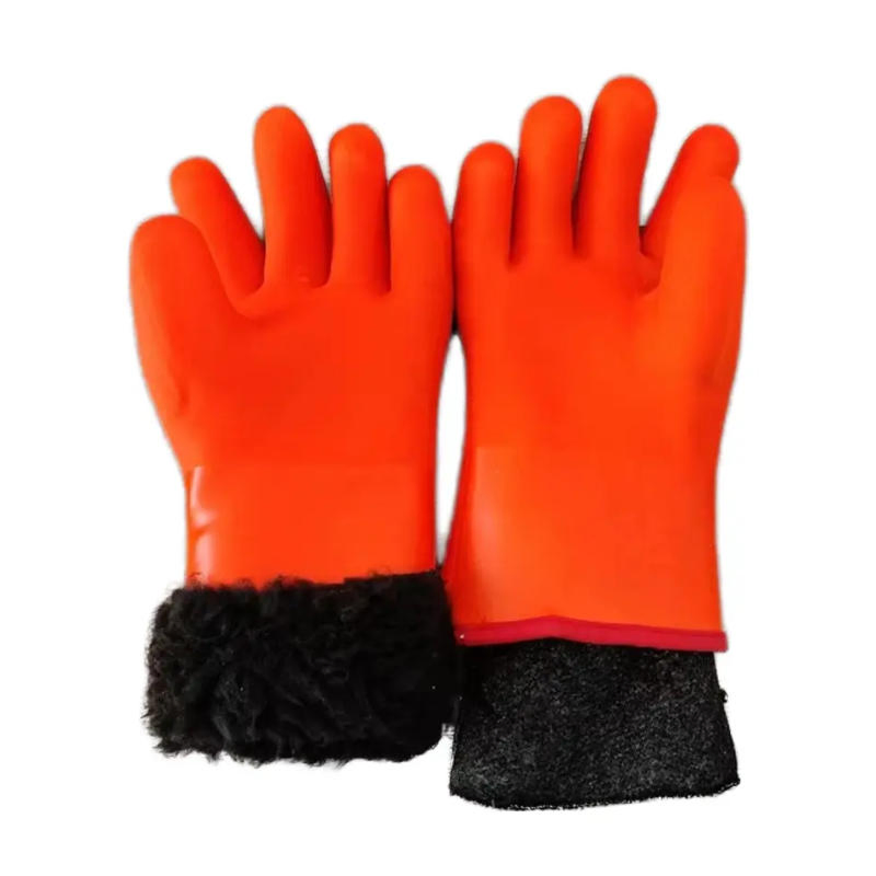 Anti-Slip and Cold-Proof Black Granule Anti-Slip Winter Warm PVC Glove