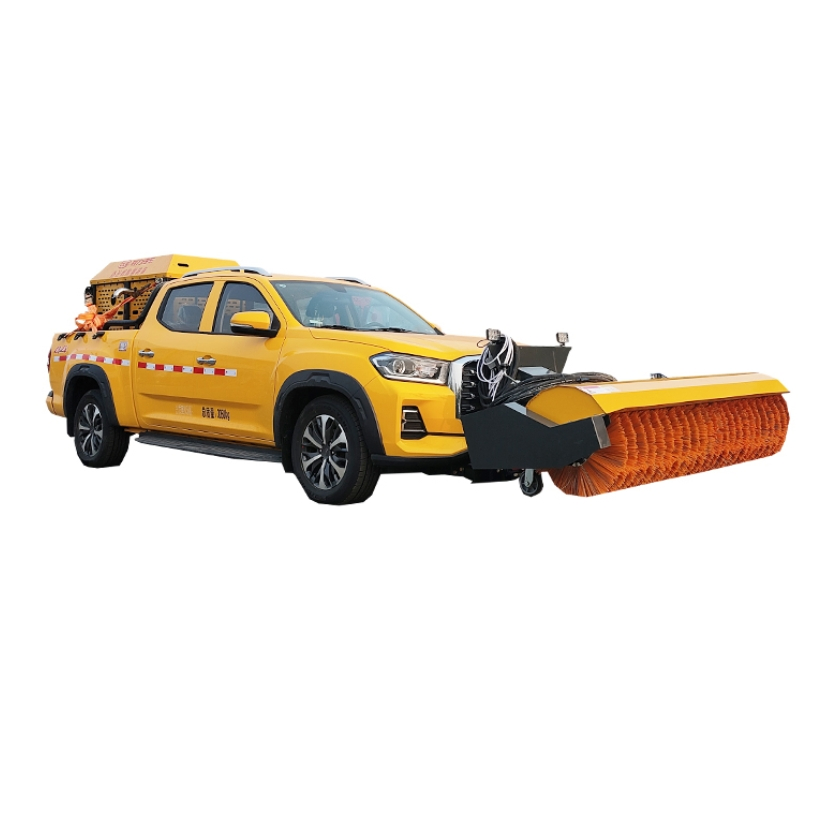 Foton Pickup Mini Small Ice Snow Removal Sweeper Cleaner Truck Snow Removal Brush Sweeping Vehicle Snow Plow Shovel Machine Winter Service Special Light Truck