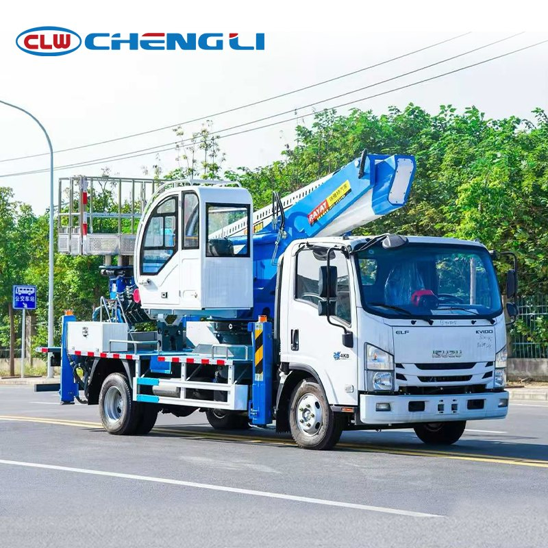 30-33-35m Telescopic Straight Boom Bucket Aerial Working Platform Truck for Light Installation