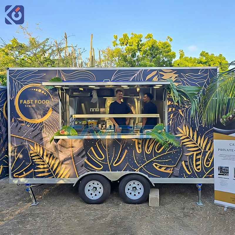 Camp Commercial Street Pizza Food Trailer Mobile Food Truck with Full Kitchen Chicken Grill Food Cart for Sale in China