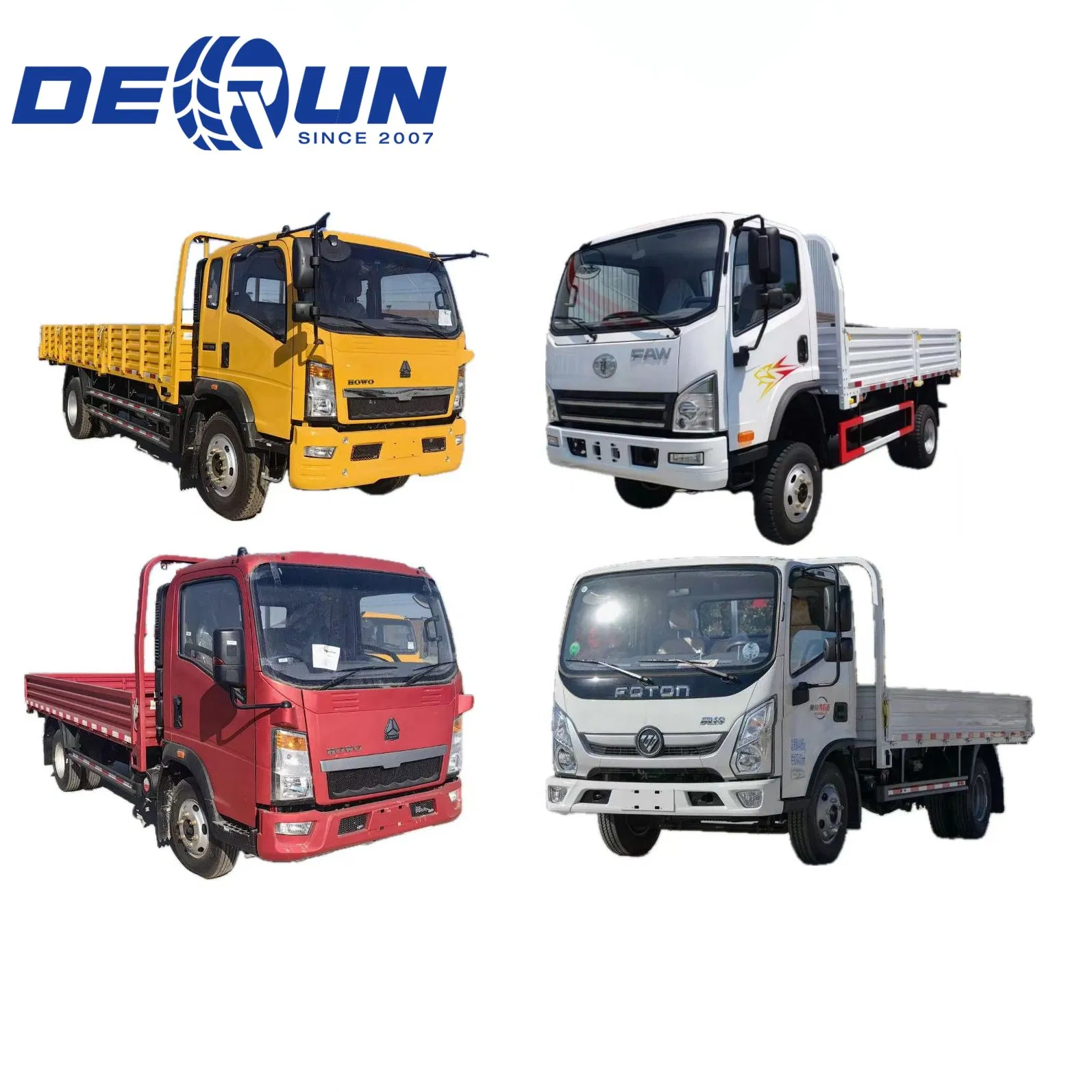 Brand New China Sinotruk HOWO/FAW/Foton/Dongfeng 4X2/4X4 6wheels 3-15ton Light Dropside Sidewall Cargo Mini Truck Price for Country Logistic Transport