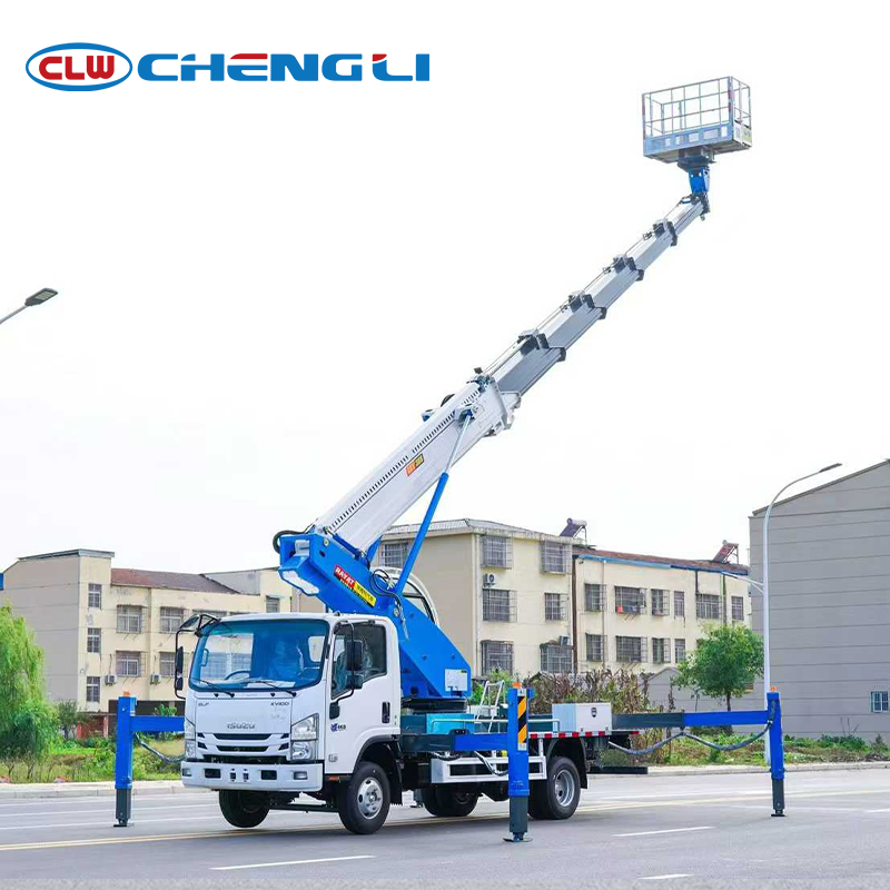 30-33-35m Telescopic Straight Boom Bucket Aerial Working Platform Truck for Light Installation