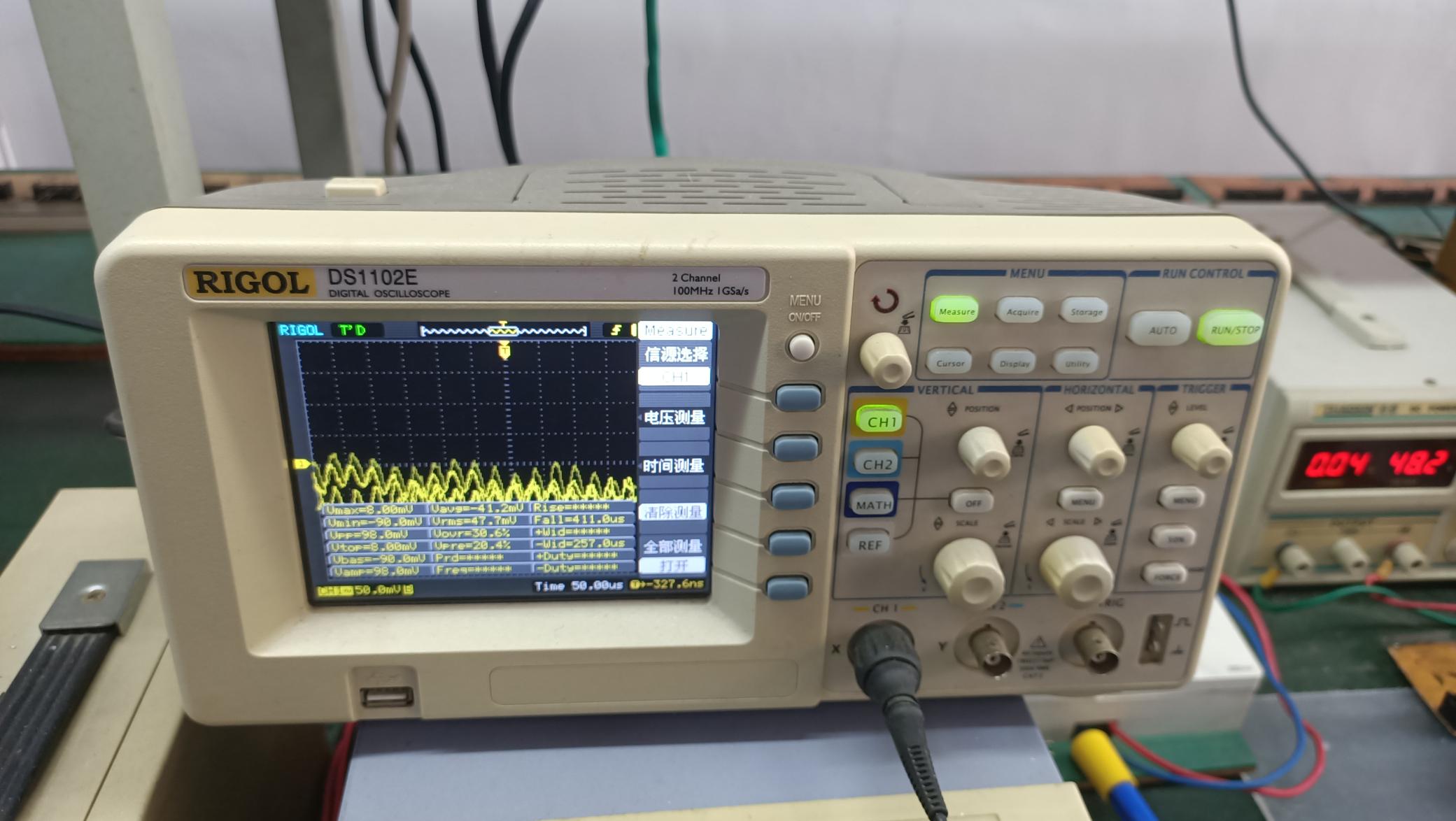 Digital oscilloscope for waveform analysis and signal integrity testing at CN Electronics QC lab
