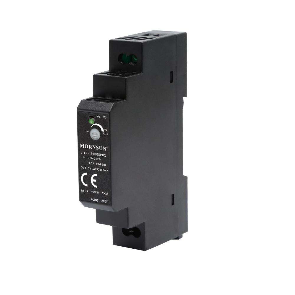 Mornsun LI15-20BxxPR2 15W Single Output AC-DC DIN Rail Power Supply for Industrial Automation IEC61010 for 1A