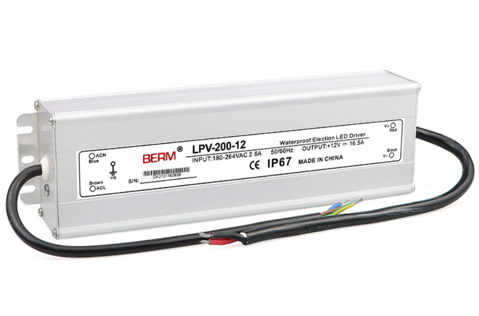 BERM IP67 Waterproof Single LED Transformer 24V 100W 220V 92% Efficiency Power Protection Outdoor Switching Power Supply