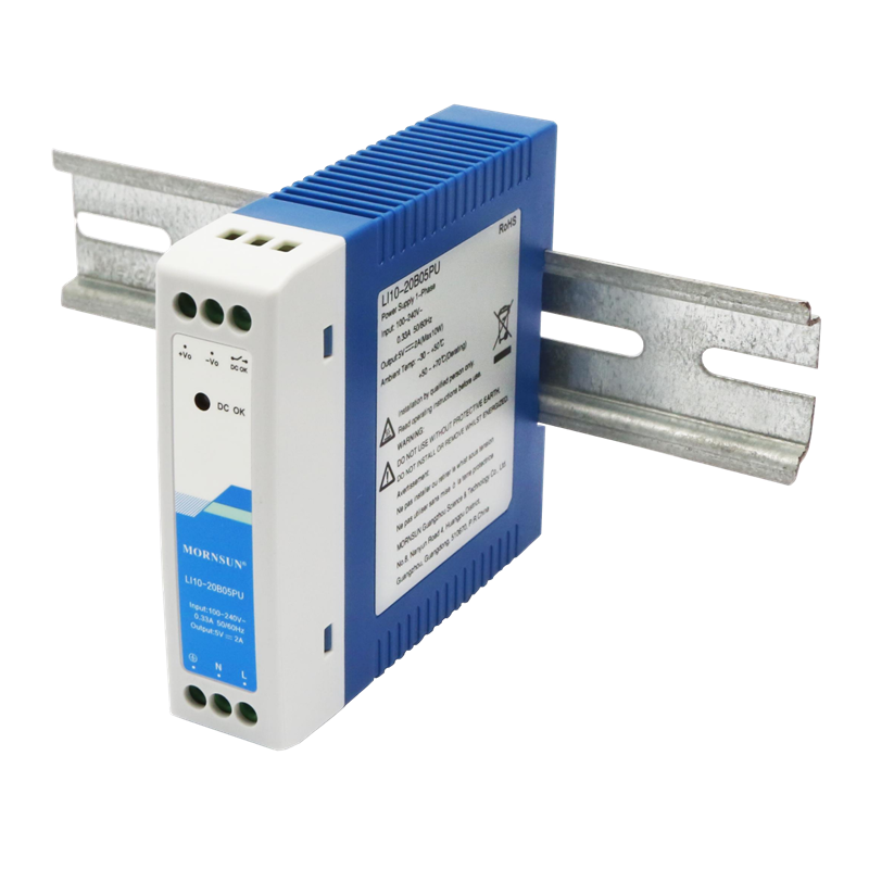 Mornsun LI10-20BxxPU 10W 2A DIN Rail Power Supply for Industrial Control with 3-Year Warranty UL61010 UL508 for