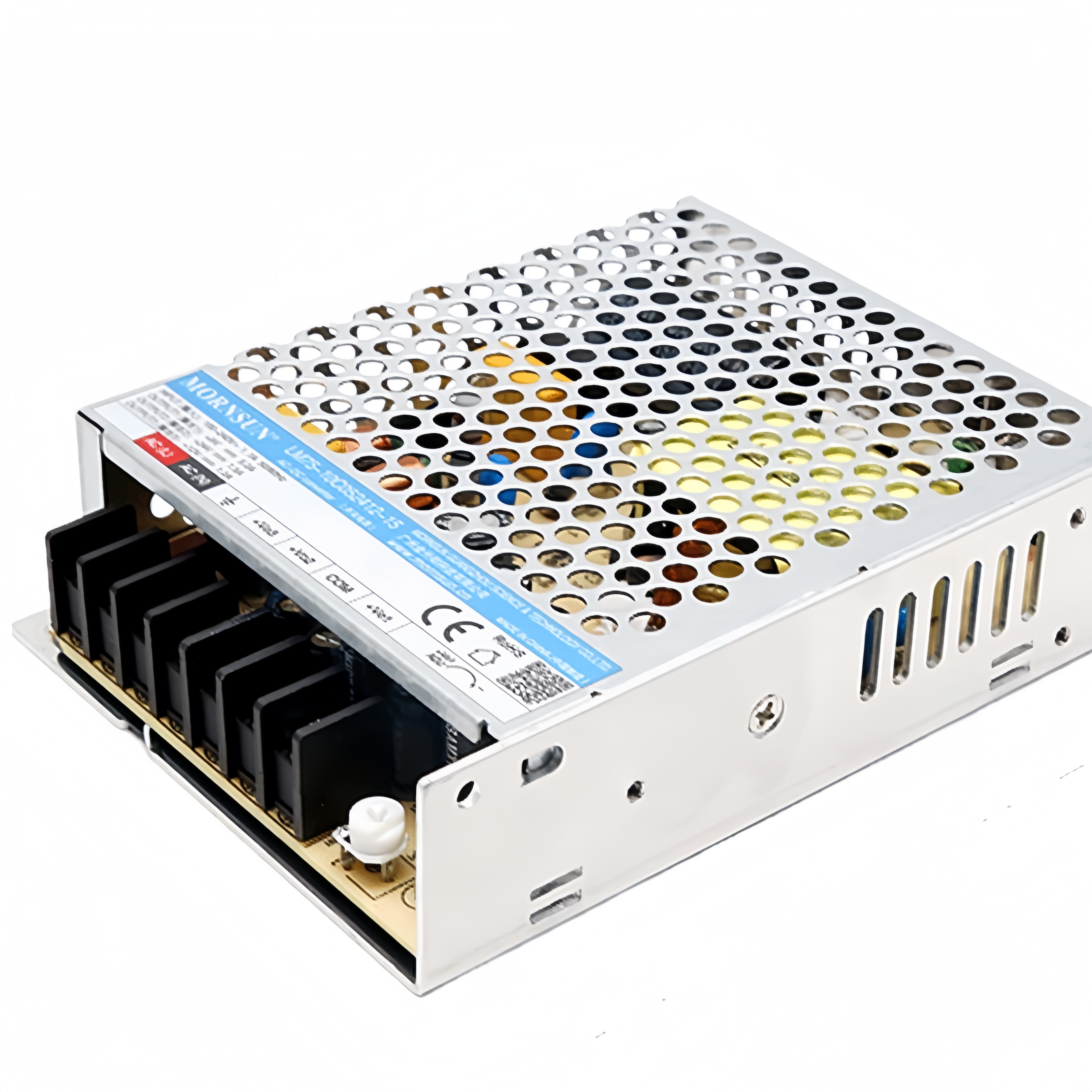 Mornsun LM75-10Cxx 75W Triple Output AC/DC Power Supply 90-264VAC Metal Enclosure 5V/12V/24V Outputs 82%-84% Efficiency for