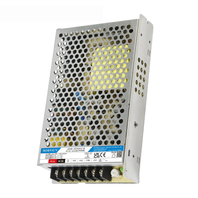 Mornsun LM100-10Cxx Series 100W Triple Output AC-DC Enclosed Switching Power Supply High Efficiency 84%-85% 3-Year Warranty