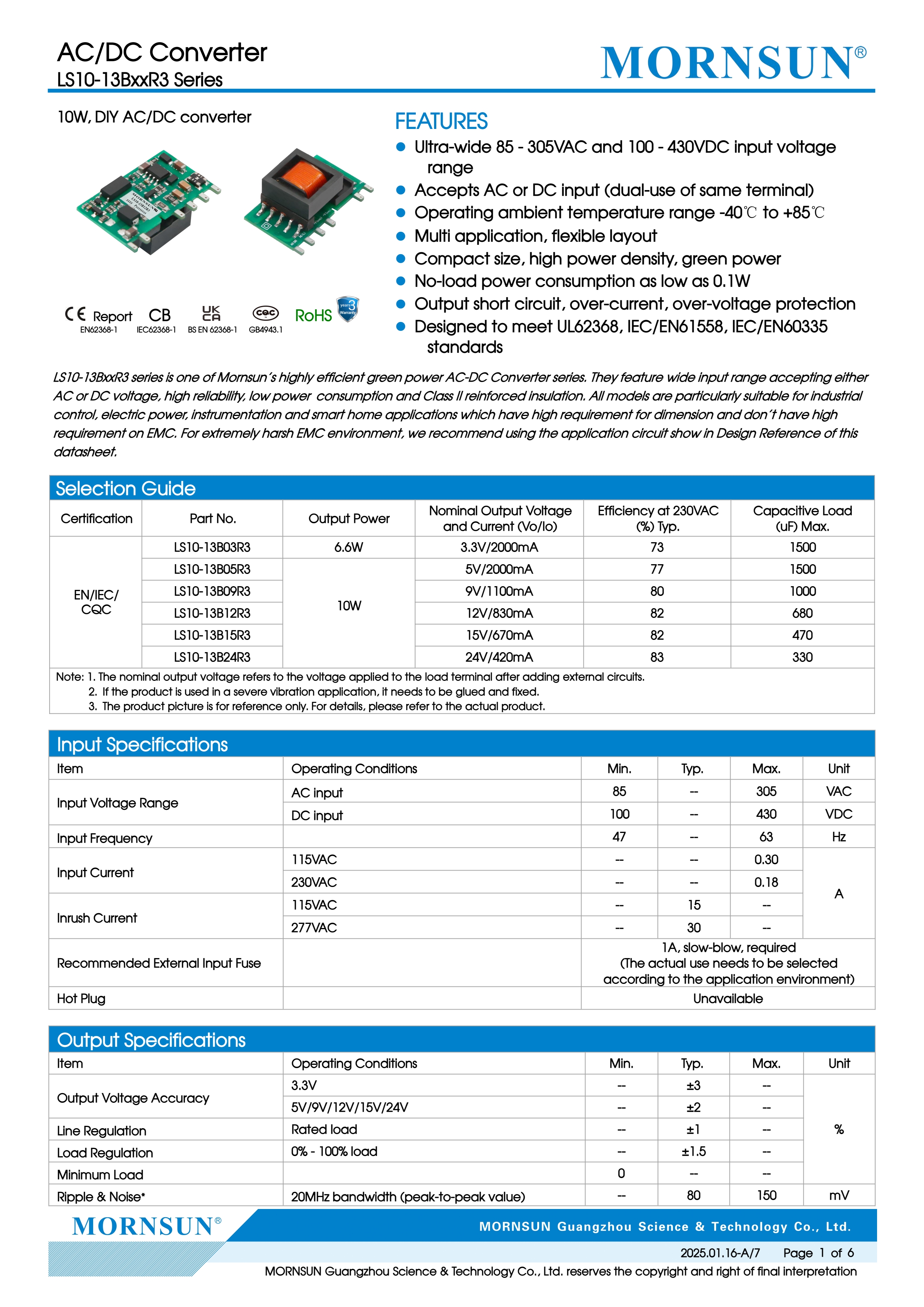 Mornsun LS10-13B05R3 Specification 2