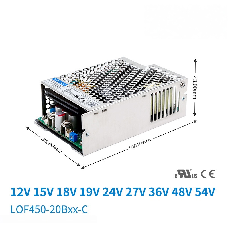 Mornsun LOF450-20Bxx-C/LOF450-20Bxx-CF 450W Medical LED Power Supply IEC60601-1 BF Type Metal Enclosure 3-Year Warranty for