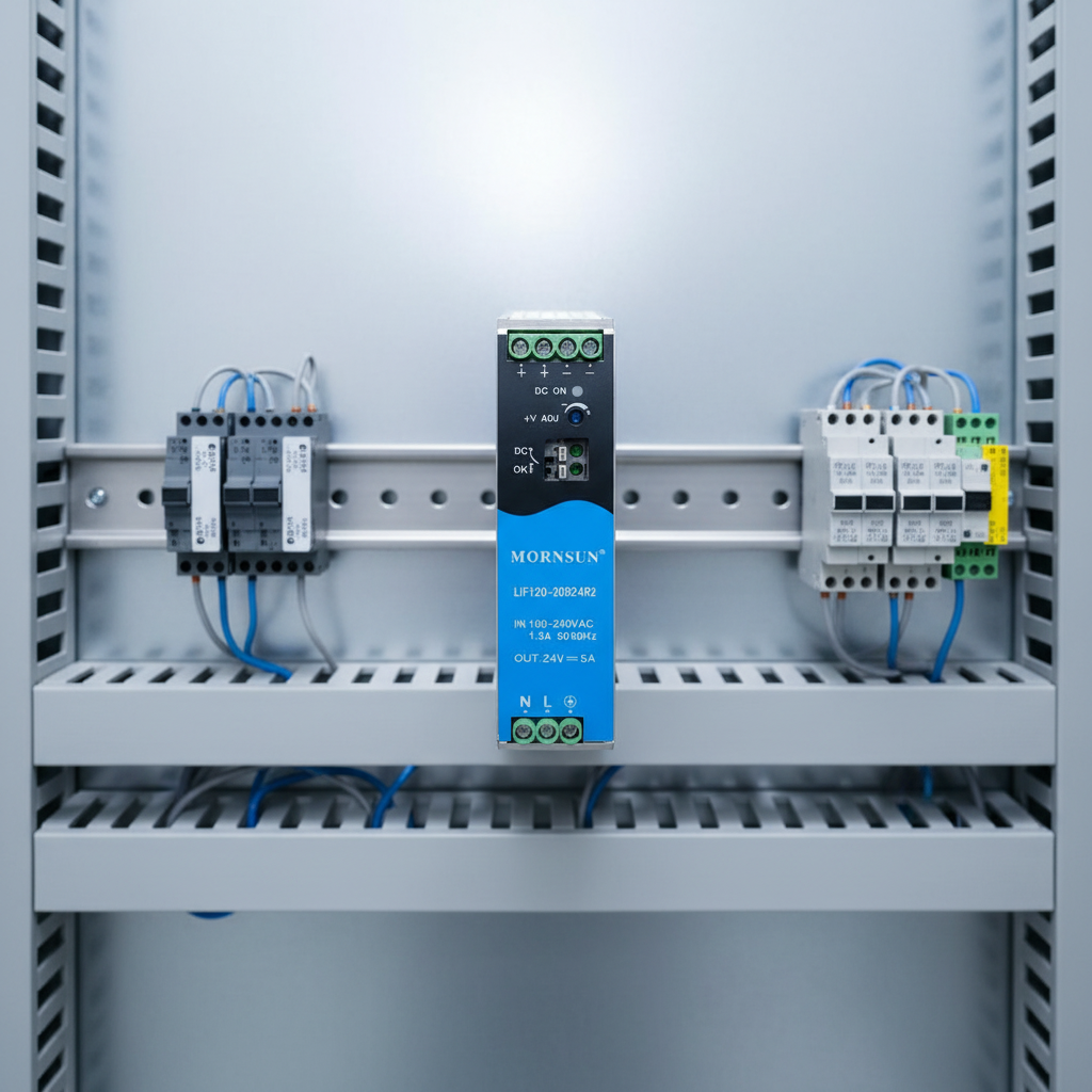 MORNSUN LIF120-20B24R3 Industrial 120W 24V 5A Switching Power Supply Single Active PFC 94% Efficiency IEC/EN62368 for