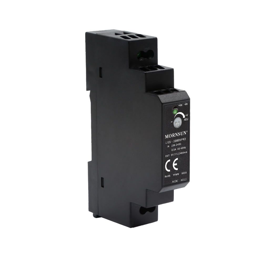 Mornsun LI15-20BxxPR2 15W Single Output AC-DC DIN Rail Power Supply for Industrial Automation IEC61010 for 1A