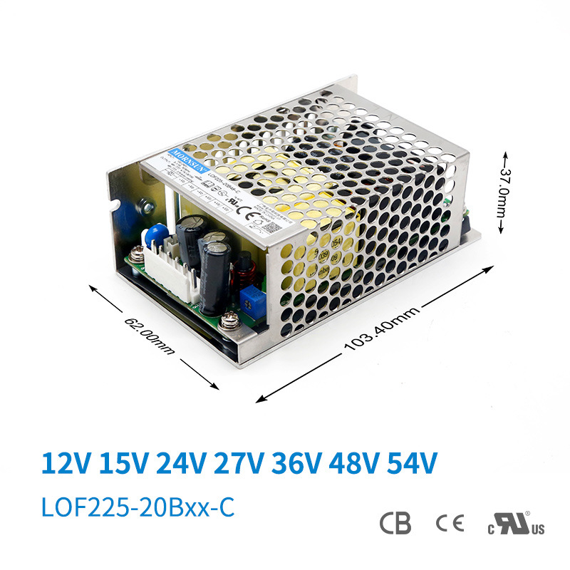 Mornsun LOF225-20Bxx-C 225W Medical Power Supply IEC60601-1 BF Type Metal Enclosure 15A Single Output for Industrial Use