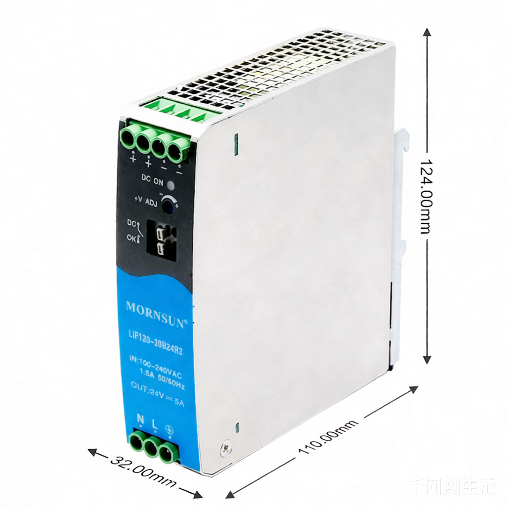 MORNSUN LIF120-20B24R3 Industrial 120W 24V 5A Switching Power Supply Single Active PFC 94% Efficiency IEC/EN62368 for