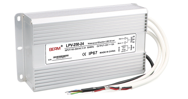 BERM IP67 Waterproof Single LED Transformer 24V 100W 220V 92% Efficiency Power Protection Outdoor Switching Power Supply