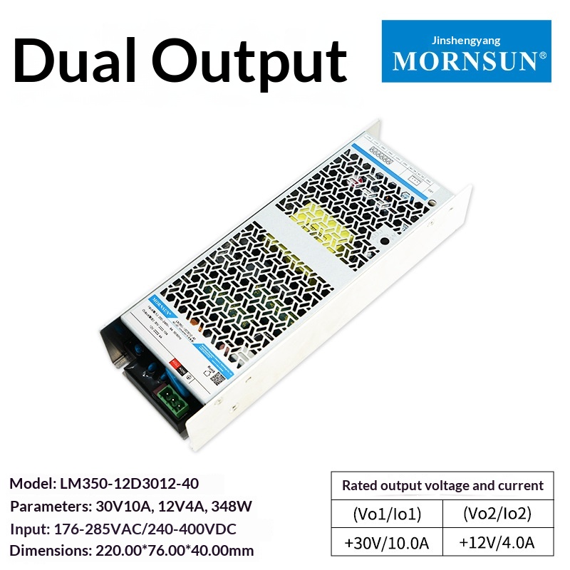 Mornsun LM350-12D3012-40 350W Single Isolated 30V 12V AC/DC Industrial Power Supply Metal Enclosure IEC62368