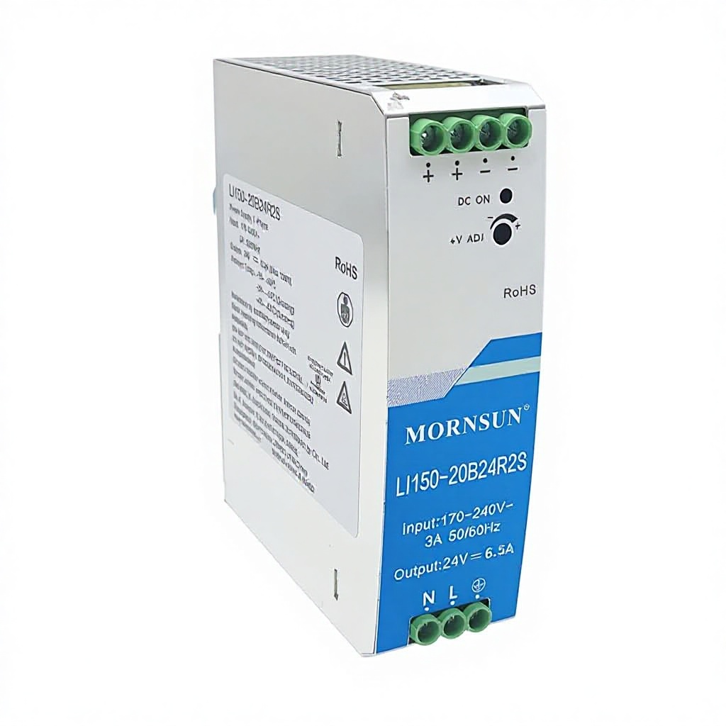 Mornsun 150W 24V DIN Rail Single Power Supply UL508 CE Industrial SMPS Switching LED Driver 90-264VAC Automation 3-Year Warranty