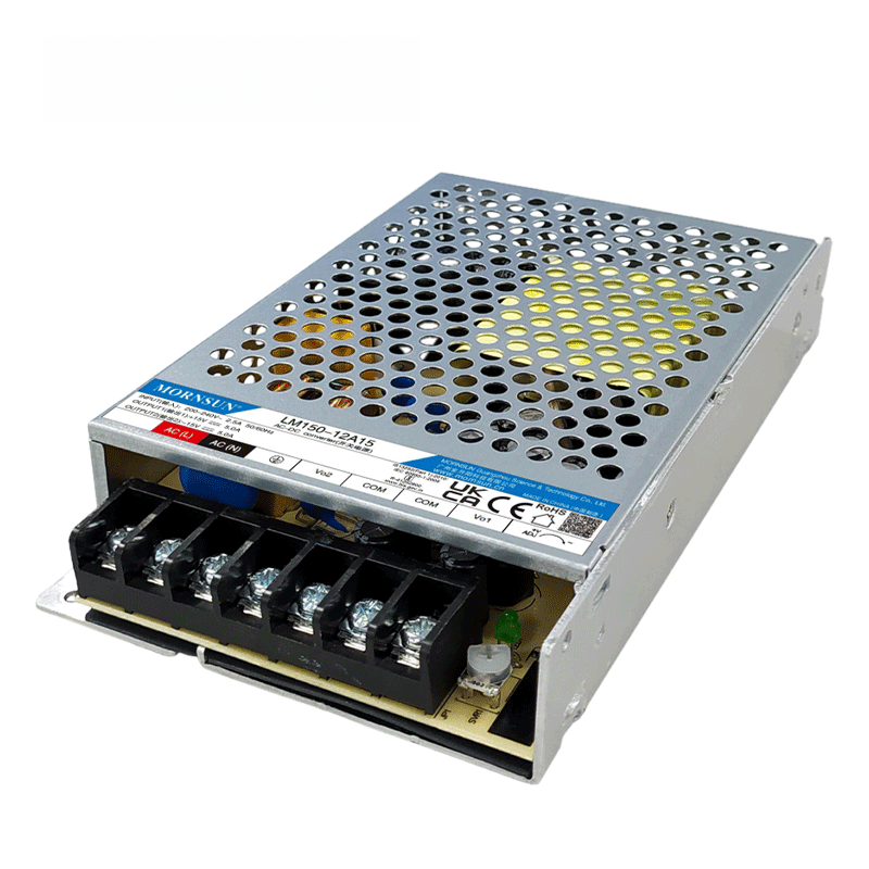 Mornsun LM150-12A15 150W 15V Dual Non-Isolated AC/DC Power Supply Metal Enclosure for Laser Galvo Industry 85% Efficiency