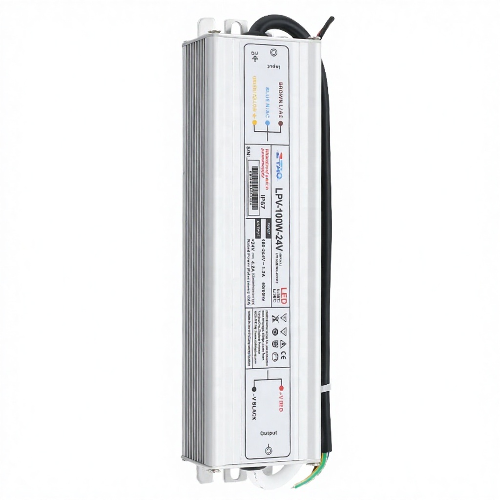 BERM IP67 Waterproof Single LED Transformer 24V 100W 220V 92% Efficiency Power Protection Outdoor Switching Power Supply