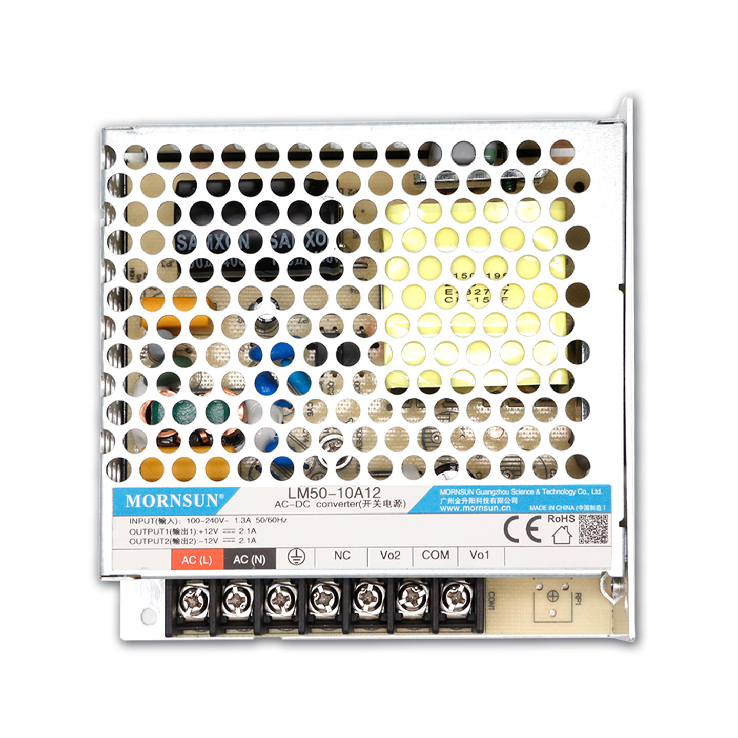 Mornsun LM50-10Axx 50W Dual Non-Isolated AC/DC Power Supply Fanless Industrial Use 3-Year Warranty 79%-80% Efficiency -30C