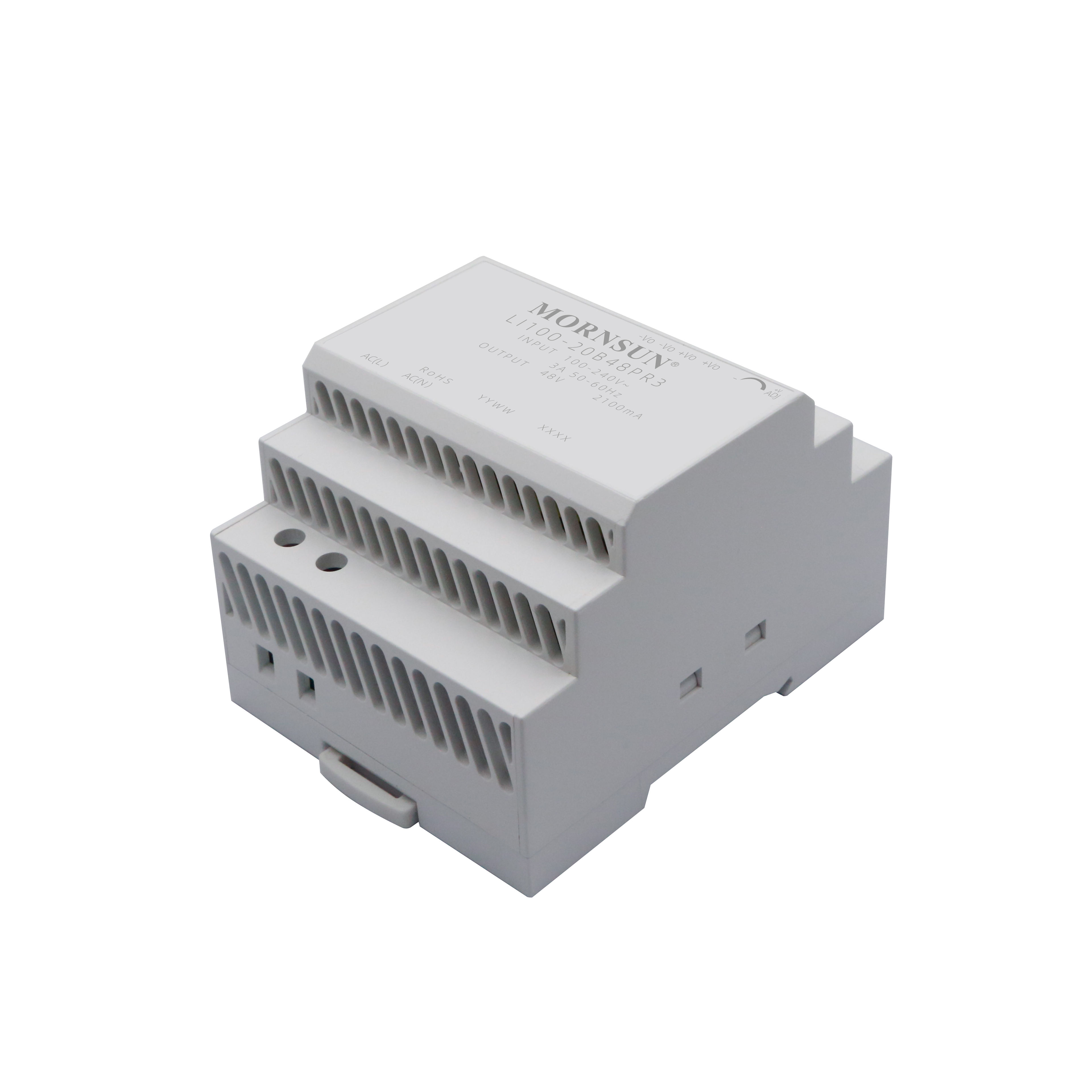 Mornsun LI100-20BxxPR3 100W Single Output DIN Rail Power Supply High EMC Immunity 3-Year Warranty for Industrial & Smart Home