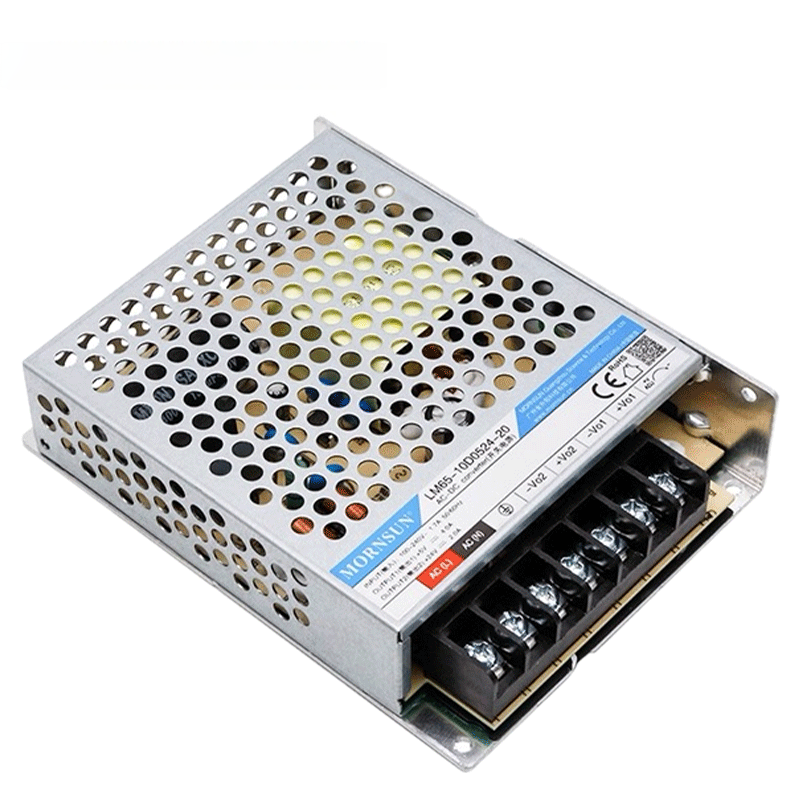 Mornsun LM65-10D0524-20 65W Dual Output AC/DC Power Supply 5V 24V Metal Enclosure Industrial Use 3-Year Warranty 82% Efficiency