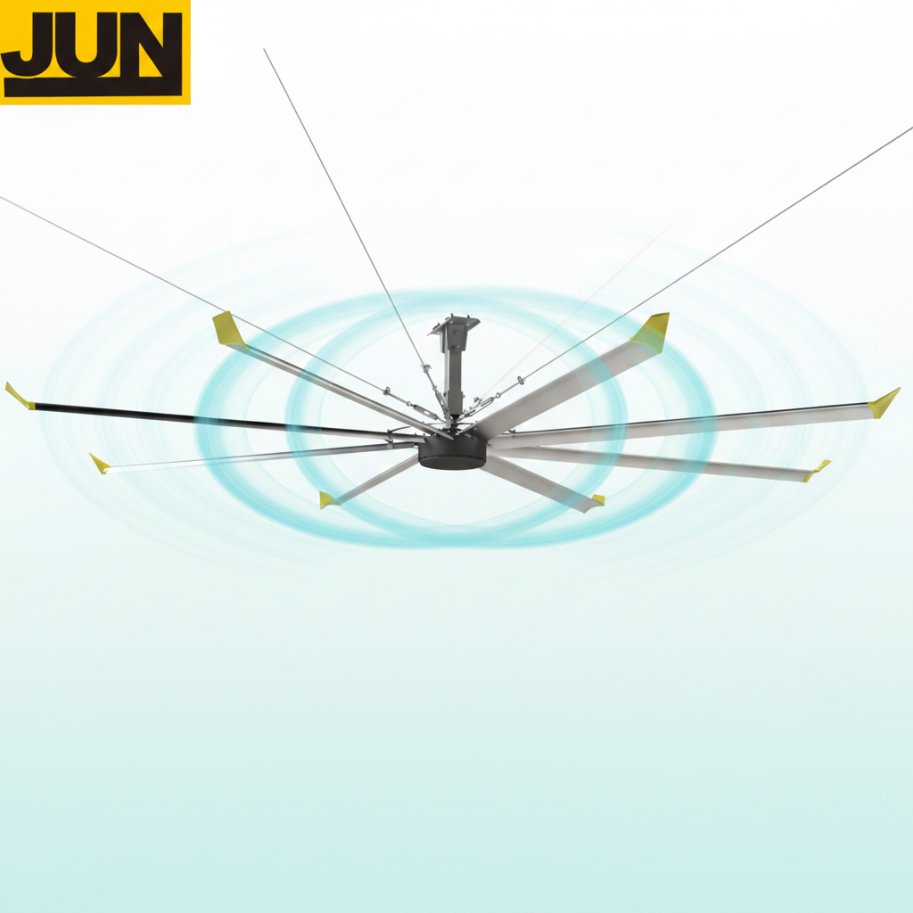 8-blade Industrial Fan, Featuring High-speed Rotation and Strong Airflow, Suitable for Use in Spaces up to 5 Meters in Height