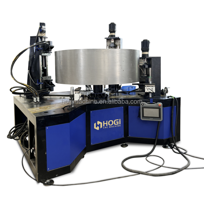 HOGI Fully Automatic Fan Cylinder Flanging Machine Fan Housing Flanging Punching Machine High Speed