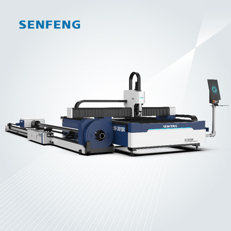 SENFENG SF3015C 1500W-6000W Metal Tube Sheet CNC Fiber Laser Cutting Machines For Steel Metal Tube And Sheet