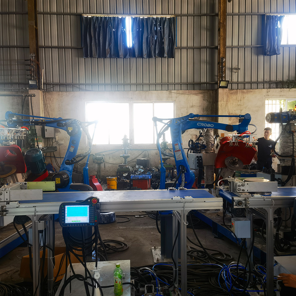 Automatic Metal Pots Pans Bowls Sinks Faucets Rotary Table Polishing Machines Production Line