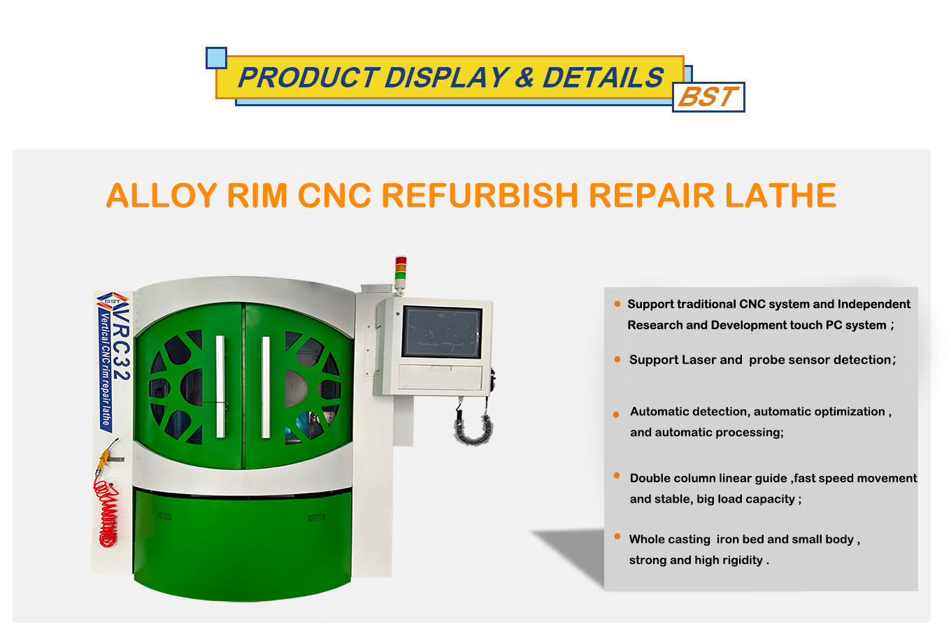 VRC32 Vertical Automatic Vehicle CNC Alloy Wheel Rim Repair Lathe CNC Mechanical Lathes