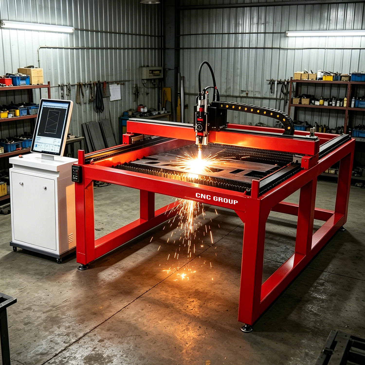 1500W 1313T T Series CNC Fiber Laser Cutter 1.2x1.2m Sheet Metal Cutting Machine