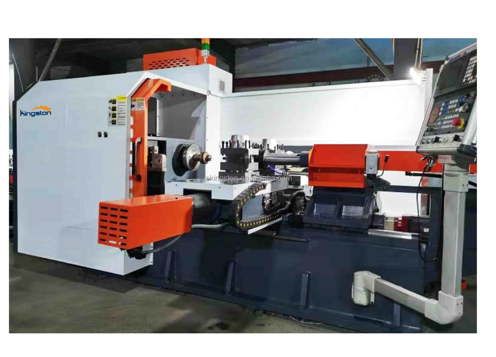 China Factory CNC Double Rollers Thinning Horizontal Spinning Machine High Quality KSTDS180-II for Metal