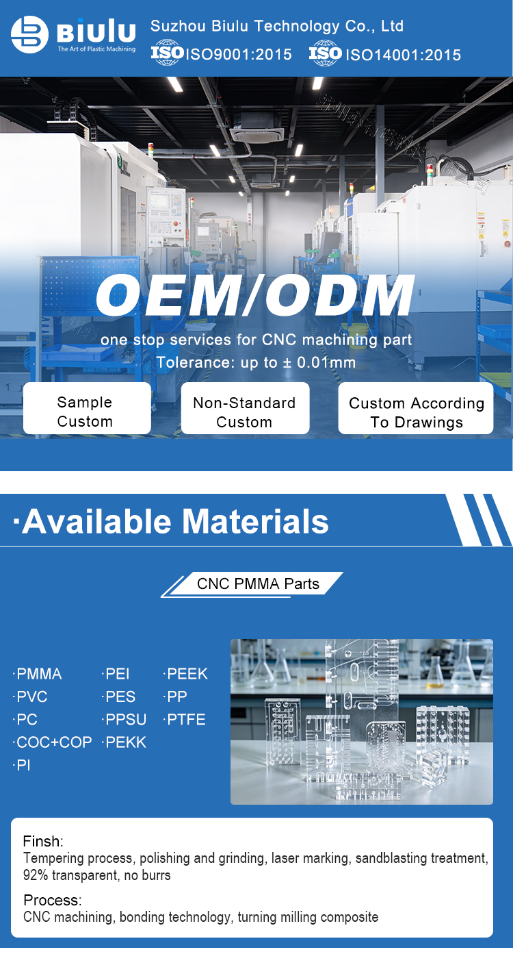 Custom Medical PMMA Acrylic Plexiglass Prototypes 5-Axis Simultaneous CNC Precision Milling Machining Service for Machining