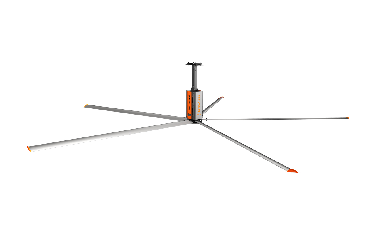 RTFANS 5 Aluminum Gear Motor 24ft HVLS Industrial Ceiling Fan for Warehouse Factory Use RTFANS 5 Fan Gear Motor 24ft HVLS Fan
