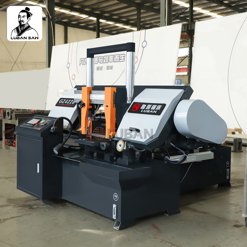 LUBANSAW Fully Automatic Metal Sawing Machine GZ4228 Auto Feed Band Saw CNC Metal Cutting Bandsaw for Sale