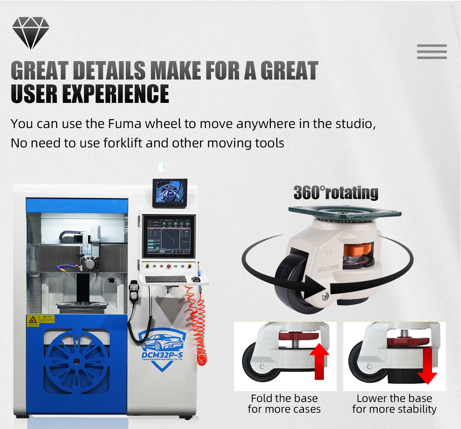 China Vertical Wheel Repair Cnc Lathe with Rim Repair and Lathe Machine Alloy Wheel DCM32P-S