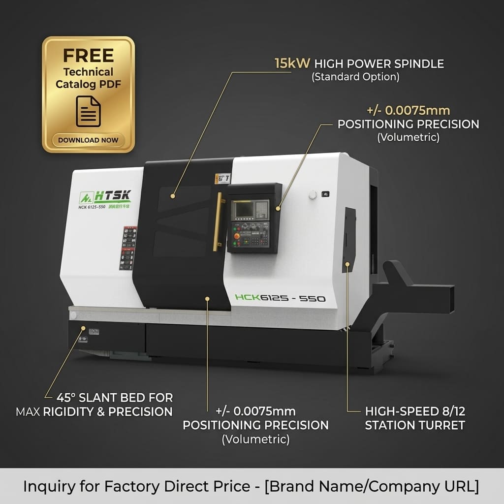 HCK6125-550 Slant Bed Horizontal Turning Machine CNC Lathe Twin Spindle Turn Milling Function for High-Accuracy Metal Machining