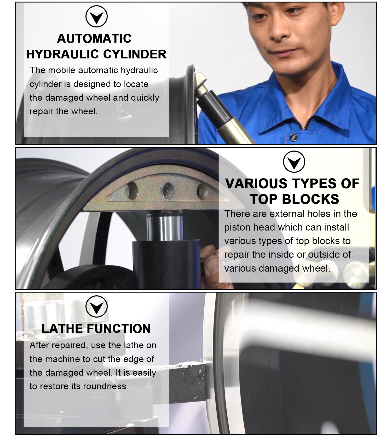 Alloy Wheel Rim Straightening Lathe Machine Function