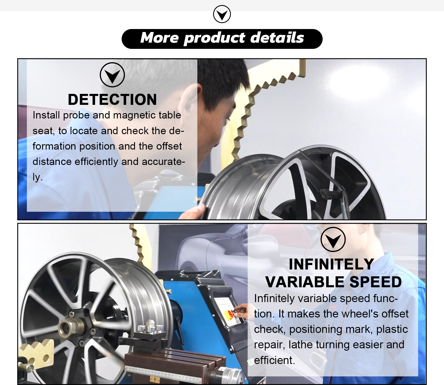Alloy Wheel Rim Straightening Lathe Machine Details