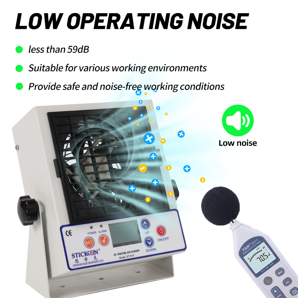 ST101F Desktop Intelligent LCDl Display DC Ionizing Air Blower Auto Clean Anti Static Fan Desktop ESD Equipment