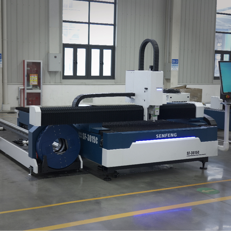 SENFENG SF3015C 1500W-6000W Metal Tube Sheet CNC Fiber Laser Cutting Machines For Steel Metal Tube And Sheet