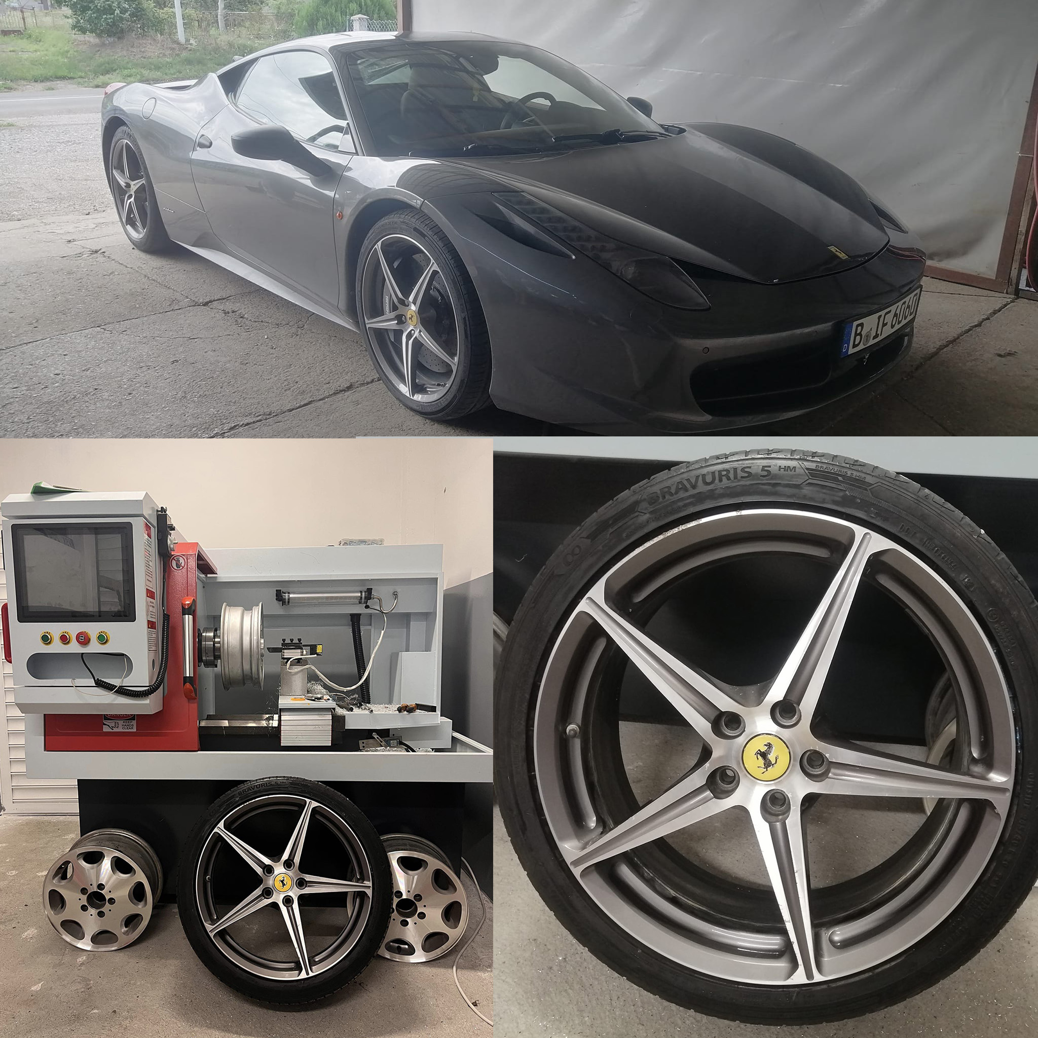 Gookii Heavy Duty Automatic Diamond Cutting Lathe Machine Alloy Wheel Repair Horizontal Wheel Rim Wheel Lathe
