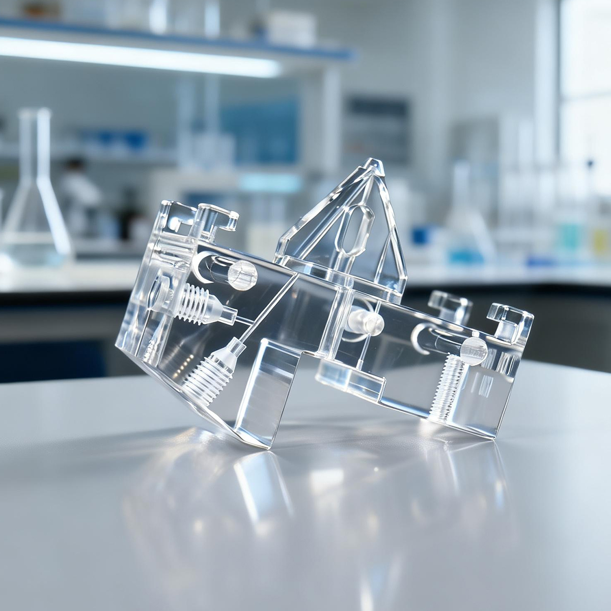 Custom Medical PMMA Acrylic Plexiglass Prototypes 5-Axis Simultaneous CNC Precision Milling Machining Service for Machining