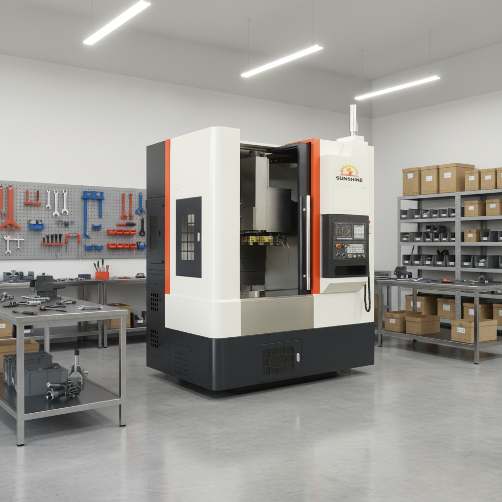 Heavy-duty Rotary Table CNC Vertical Lathe with Large Diameter Grinding Disc, specialized Equipment for Turning Operations.