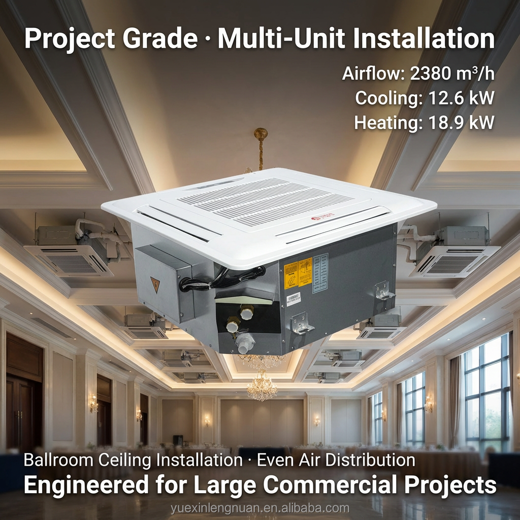 Direct Factory 4-Way Ceiling Cassette Fan Coil Unit Reliable Performance Multi-Voltage Support For Global HVAC Sourcing