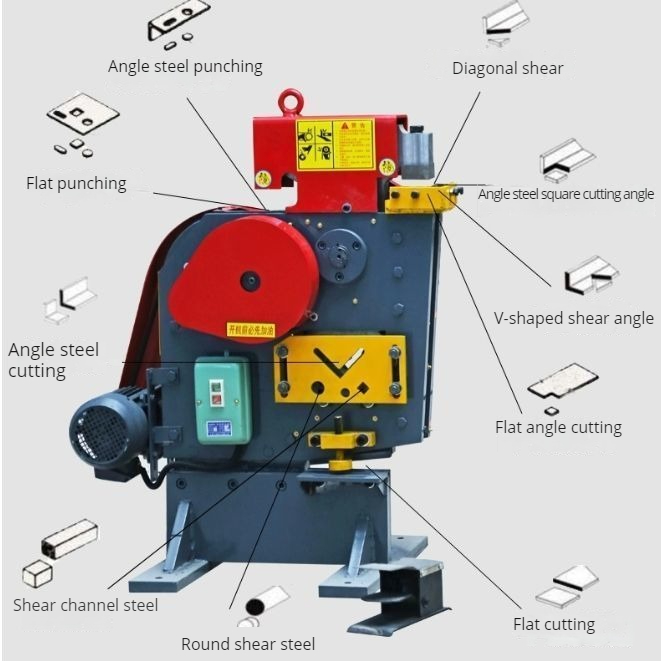 New GeYu Electrical Iron Worker CNC Metal Shearing Machine 220/380V High Productivity 4KW Motor Multi-Purpose Punching Shearing