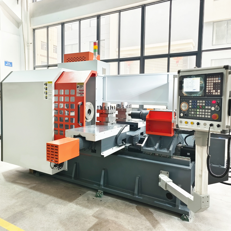 CNC Lathe Machine High Precision Automatic Dual Wheels Sheet Metal Forming Equipment Spinning Machine for Processing Workpiece