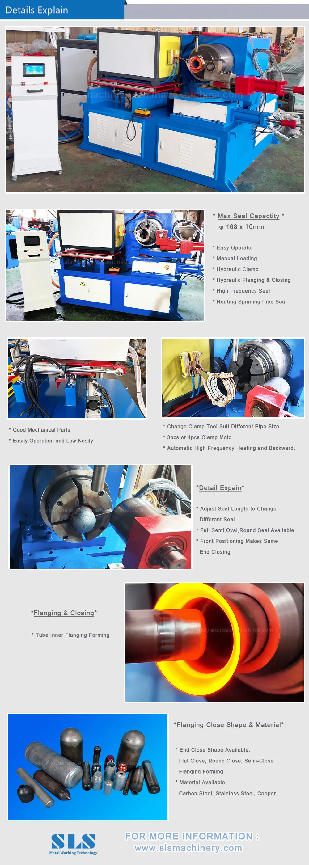 Heavy Duty Automatic Sealer Tube End Closing Machine for Drying Filter Copper Pipe Necking Forming